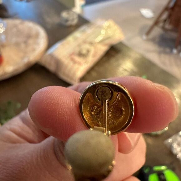 Swarovski Vintage Gold Tone & Clear Crystal Dome Shaped Clip Earrings - Picture 5 of 8